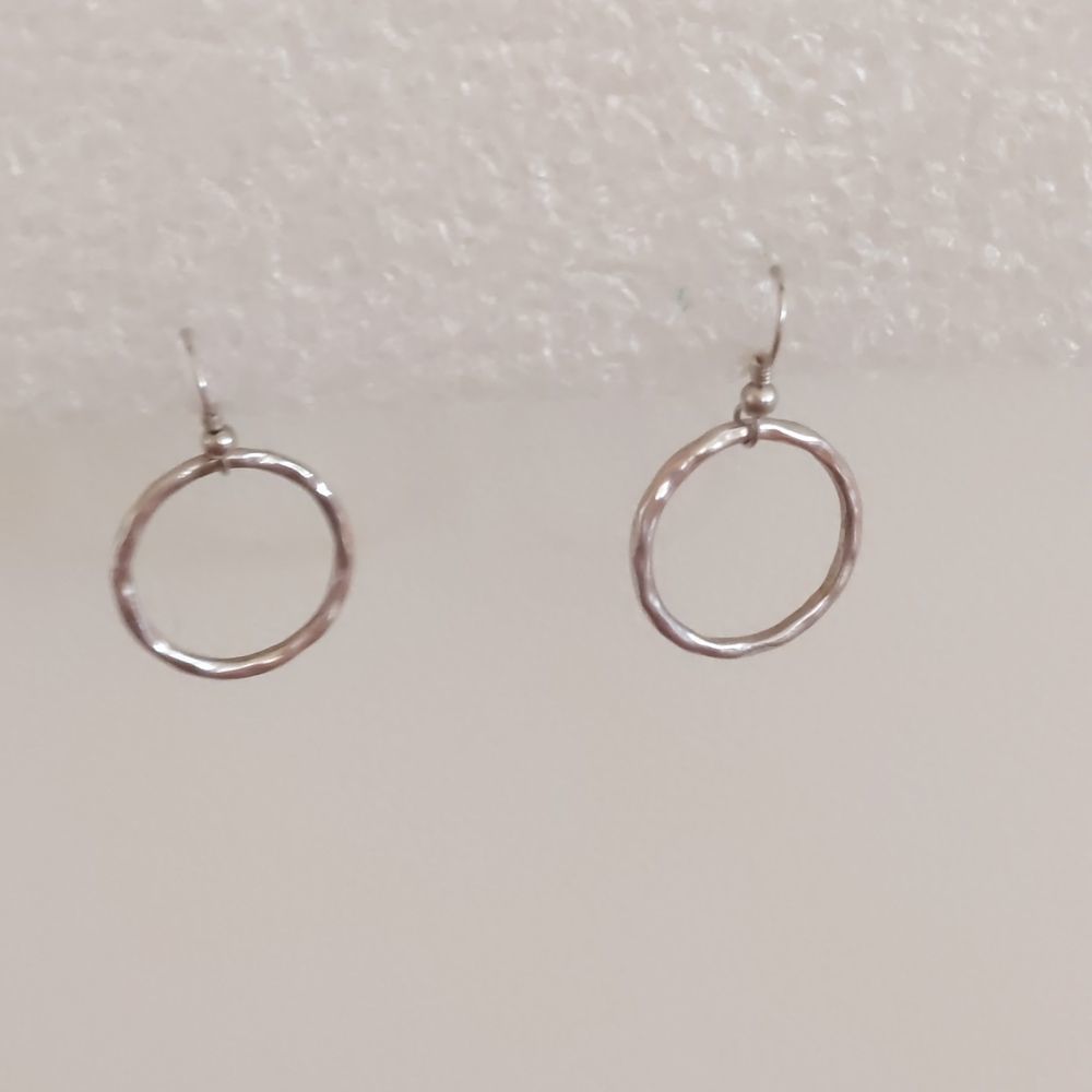 Silver Dangle Hoops